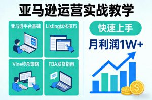 亚马逊运营实战教学,亚马逊平台+Listing优化+Vine秒杀+FBA发货等,快速上手,实现店铺月利润1W-识享社