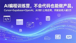 AI编程训练营，不会代码也能做产品，Cursor+Supabase+OpenAI，从0到1上线应用，月副业收入破3万-识享社
