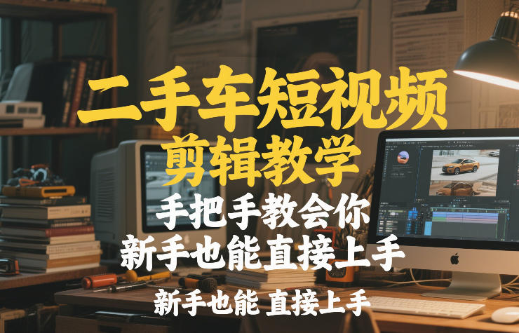 二手车短视频剪辑教学,手把手教会你,新手也能直接上手-识享社