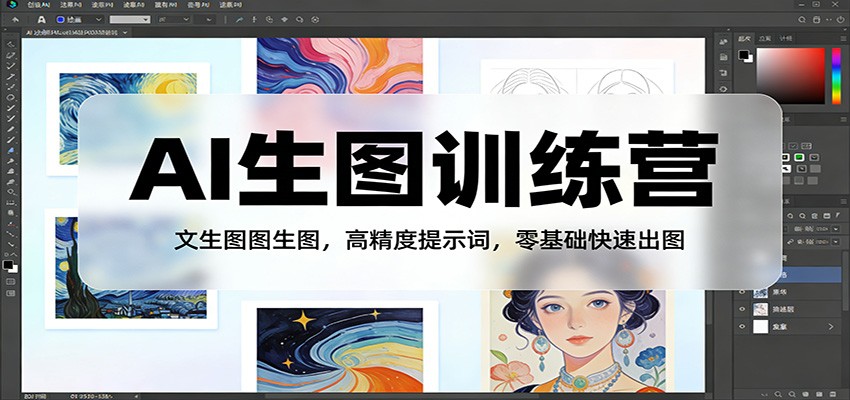 AI生图训练营:文生图图生图,高精度提示词,零基础快速出图-识享社