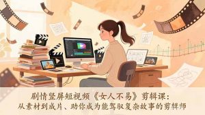 剧情竖屏短视频《女人不易》剪辑课：从素材到成片、助你成为能驾驭复杂故事的剪辑师-识享社