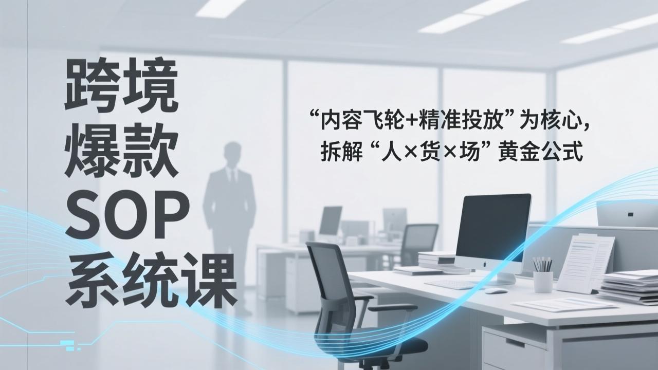 跨境爆款SOP系统课,“内容飞轮+精准投放”为核心,拆解“人×货×场”黄金公式-识享社