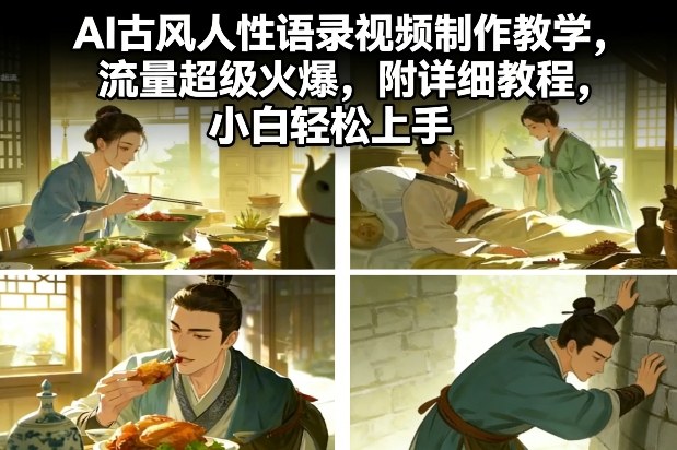 AI古风人性语录视频制作教学，流量超级火爆，附详细教程，小白轻松上手-识享社