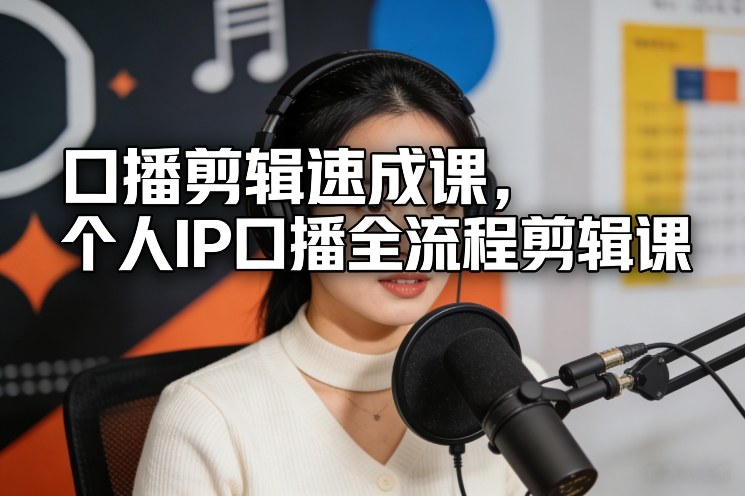 口播剪辑速成课,个人IP口播全流程剪辑课-识享社