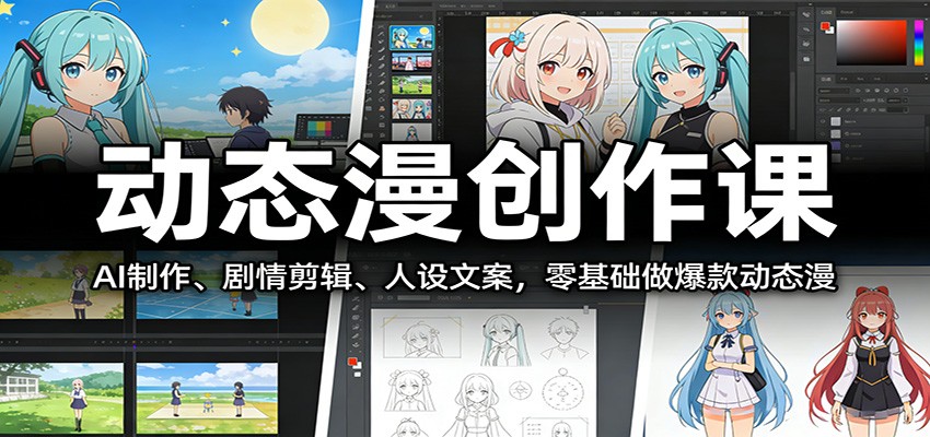 动态漫创作课:AI制作、剧情剪辑、人设文案,零基础做爆款动态漫-识享社