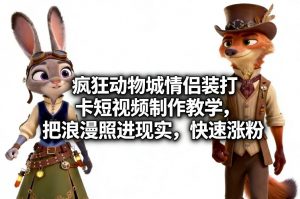 疯狂动物城情侣装打卡短视频制作教学，把浪漫照进现实，快速涨粉-识享社