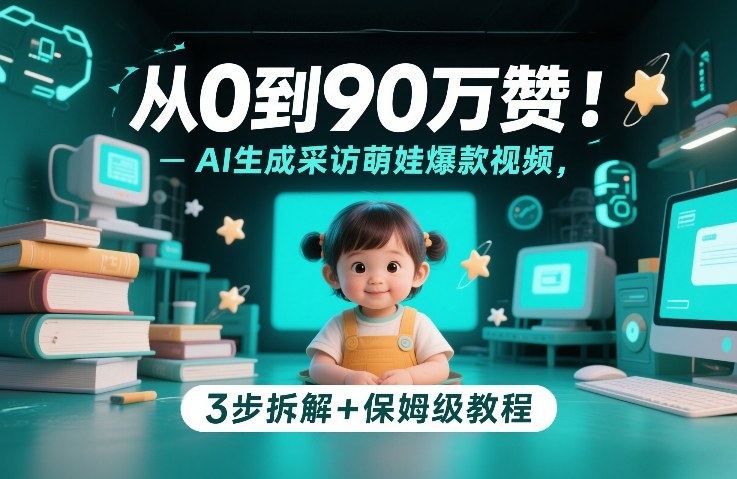 从0到90万赞：AI生成采访萌娃爆款视频，3步拆解+保姆级教程-识享社