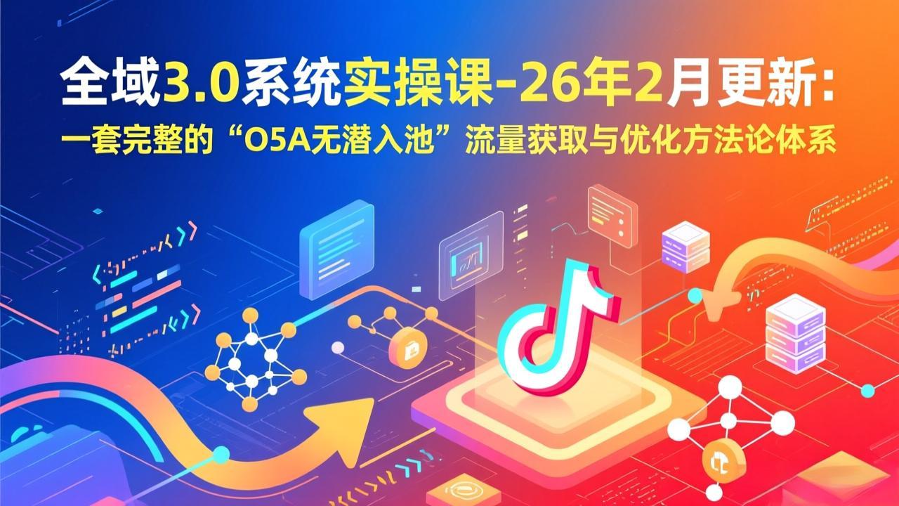 全域3.0系统实操课-26年2月更新:一套完整的“O5A无潜入池”流量获取与优化方法论体系-识享社