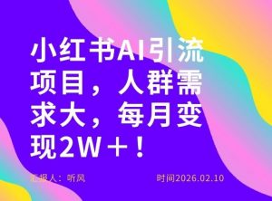 她通过这个AI项目每月做到2W＋的收入，最新小红书AI项目，人群需求大！-识享社