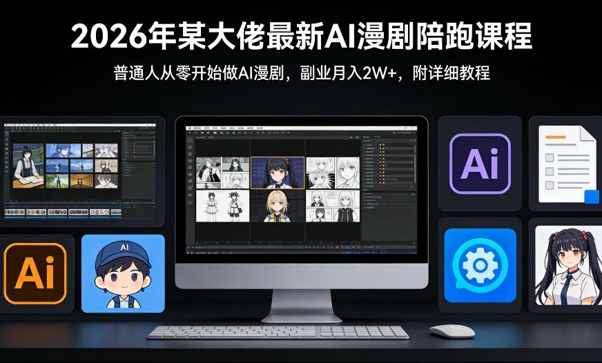 26年某大佬最新Ai漫剧陪跑课程,普通人从零开始做AI漫剧,副业月入2W+-识享社