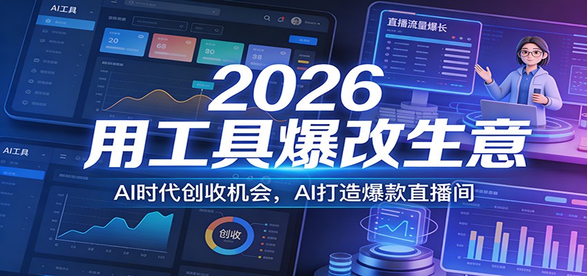 图片[1]-2026用工具爆改生意，AI时代创收机会，AI打造爆款直播间-识享社