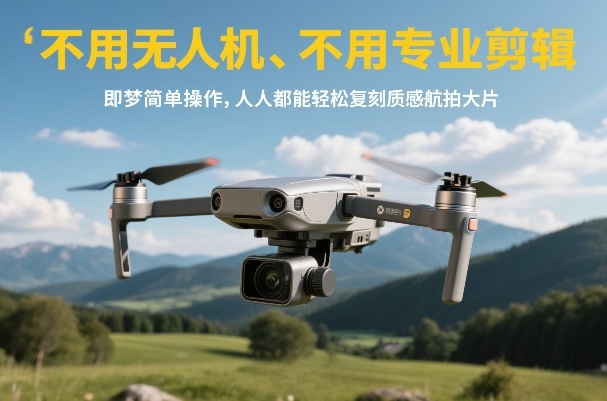 不用无人机、不用专业剪辑,即梦简单操作,人人都能轻松复刻质感航拍大片-识享社