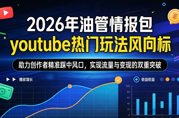 2026年油管情报包，youtube热门玩法风向标，助力创作者精准踩中风口，实现流量与变现的双重突破(更新)-识享社