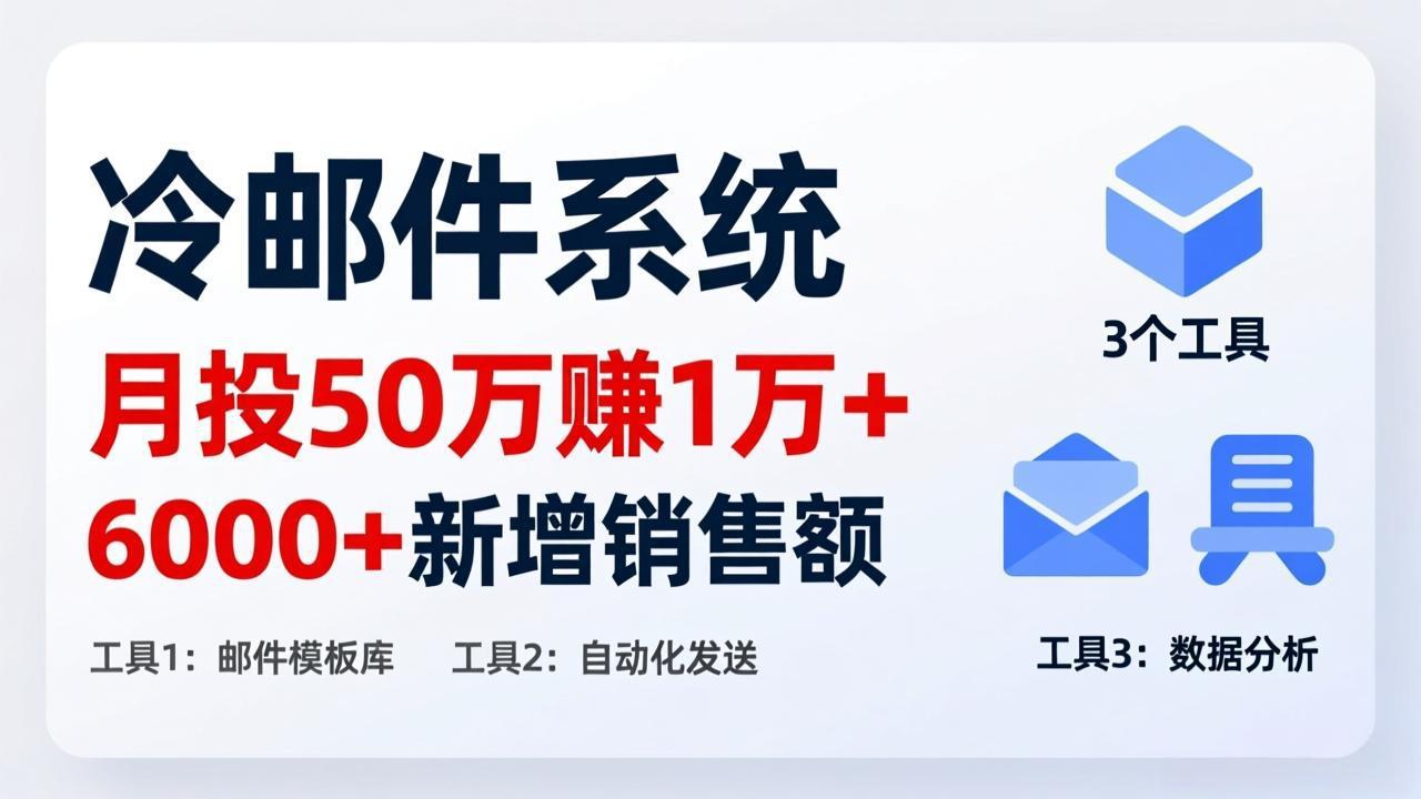 月投 50 刀赚 1 万 +!冷邮件系统:6000 + 新增销售额,靠 3 个工具轻松搞-识享社