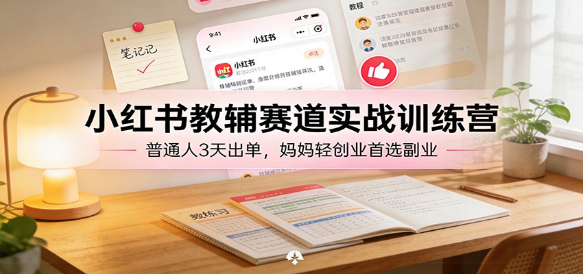 图片[1]-小红书教辅赛道实战训练营：普通人3天出单，妈妈轻创业首选副业-识享社