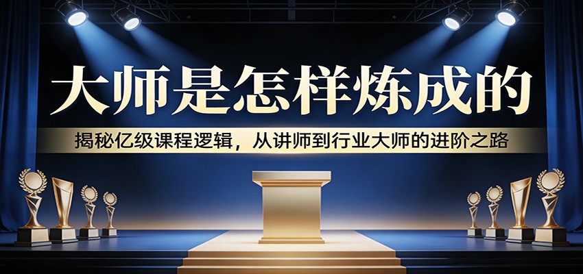 大师是怎样炼成的:揭秘亿级课程逻辑,从讲师到行业大师的进阶之路-识享社