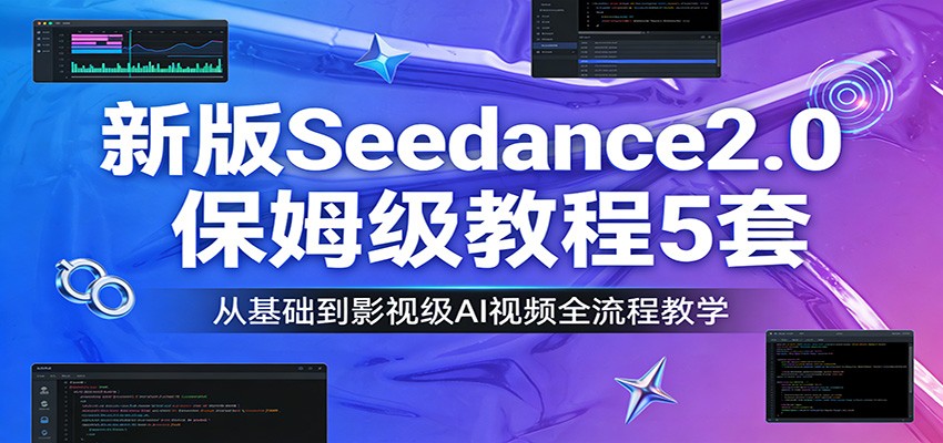 图片[1]-新版Seedance2.0保姆级教程5套：从基础到影视级AI视频全流程教学-识享社