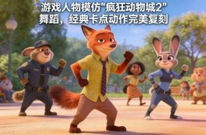 游戏人物模仿“疯狂动物城2”舞蹈，经典卡点动作完美复刻-识享社