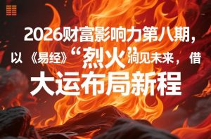 2026财富影响力第八期,以《易经》智慧洞见未来,借“离火”大运布局新程-识享社