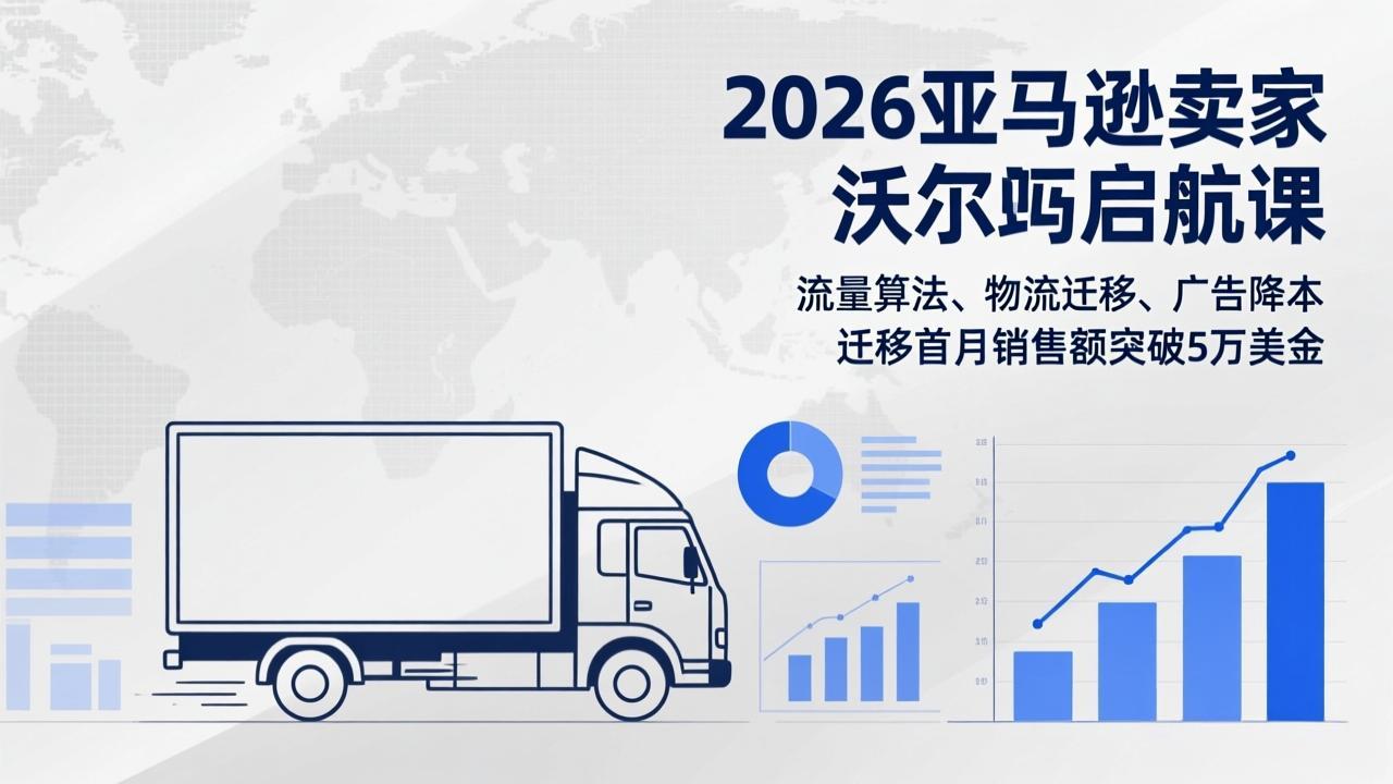 2026亚马逊卖家沃尔玛启航课,流量算法、物流迁移、广告降本,迁移首月销售额突破5万美金-识享社