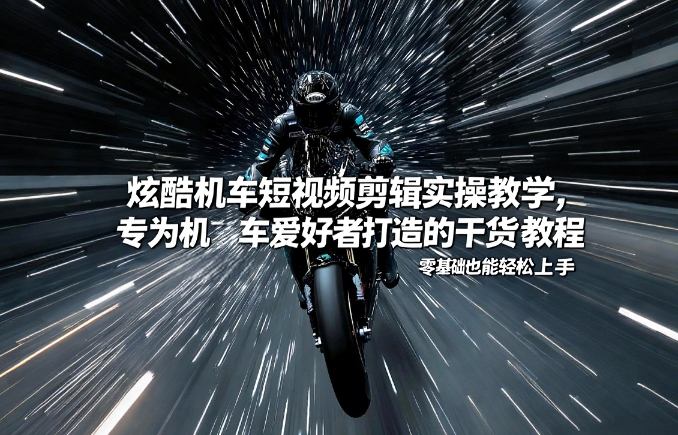 炫酷机车短视频剪辑实操教学,专为机车爱好者打造的干货教程,零基础也能轻松上手-识享社