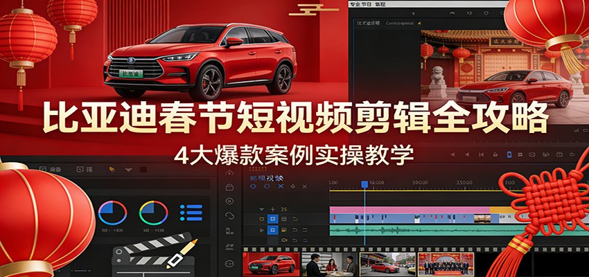 图片[1]-比亚迪春节短视频剪辑全攻略，4大爆款案例实操教学-识享社