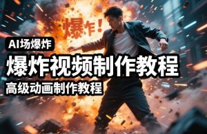 AI场景爆炸视频制作教程,利用人物实拍视频制作出高级的动画特效-识享社