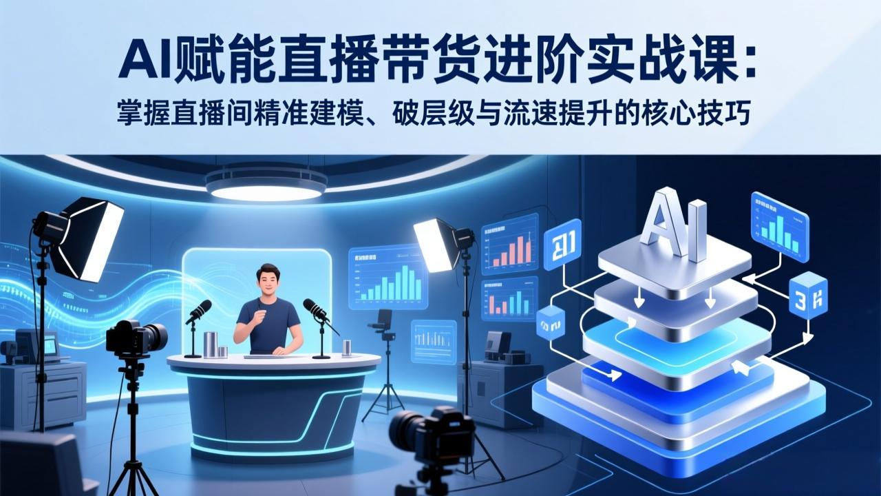 AI赋能直播带货进阶实战课：掌握直播间精准建模、破层级与流速提升的核心技巧-识享社