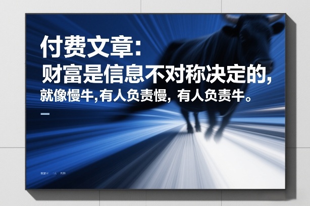 付费文章:财富是信息不对称决定的,就像慢牛,有人负责慢,有人负责牛-识享社