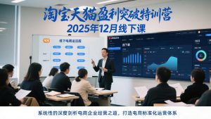 淘宝天猫盈利突破特训营25年12月线下课，系统性的深度剖析电商企业经营之道，打造电商标准化运营体系-识享社