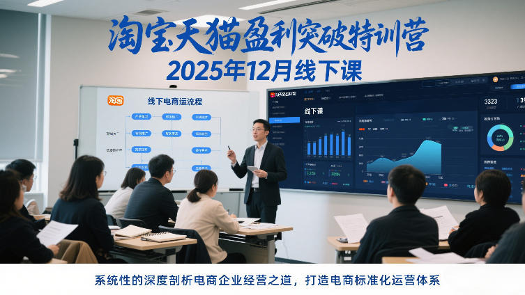 淘宝天猫盈利突破特训营25年12月线下课，系统性的深度剖析电商企业经营之道，打造电商标准化运营体系-识享社