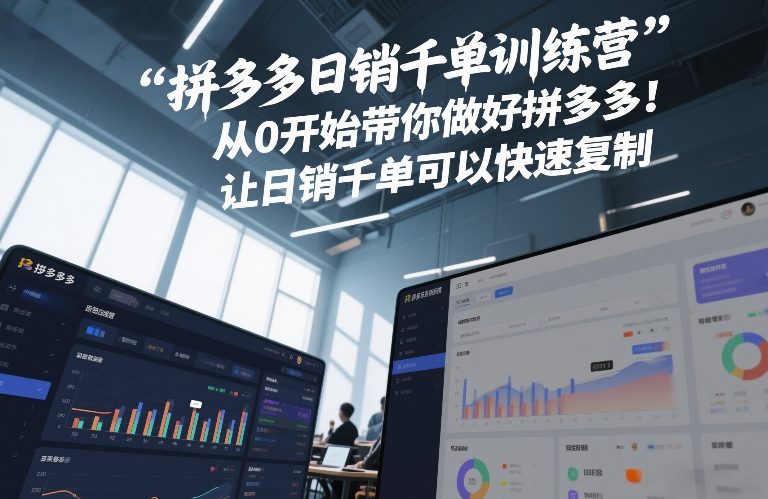 拼多多日销千单训练营,从0开始带你做好拼多多,让日销千单可以快速复制(更新26年2月)-识享社