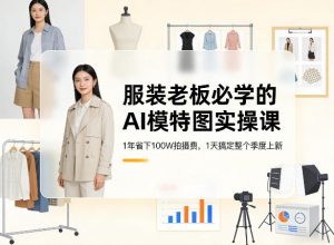 服装老板必学的AI模特图实操课,1年省下100W拍摄费,1天搞定整个季度上新-识享社