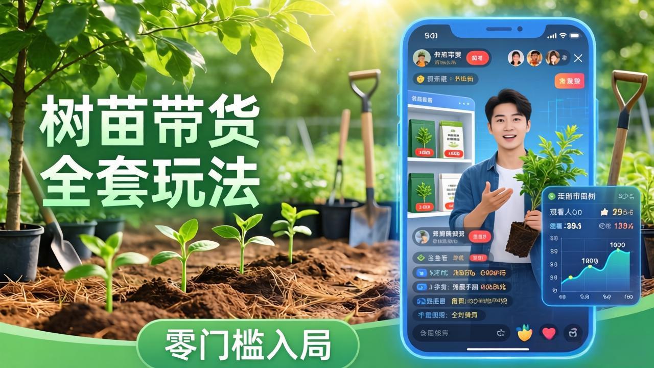 视频号AI树苗带货全套玩法:零门槛入局,掌握豆包、千问等AI工具制作树苗视频的全套流程-识享社