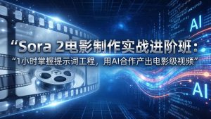 Sora 2电影制作实战进阶班:1小时掌握提示词工程,用AI合作产出电影级视频-识享社