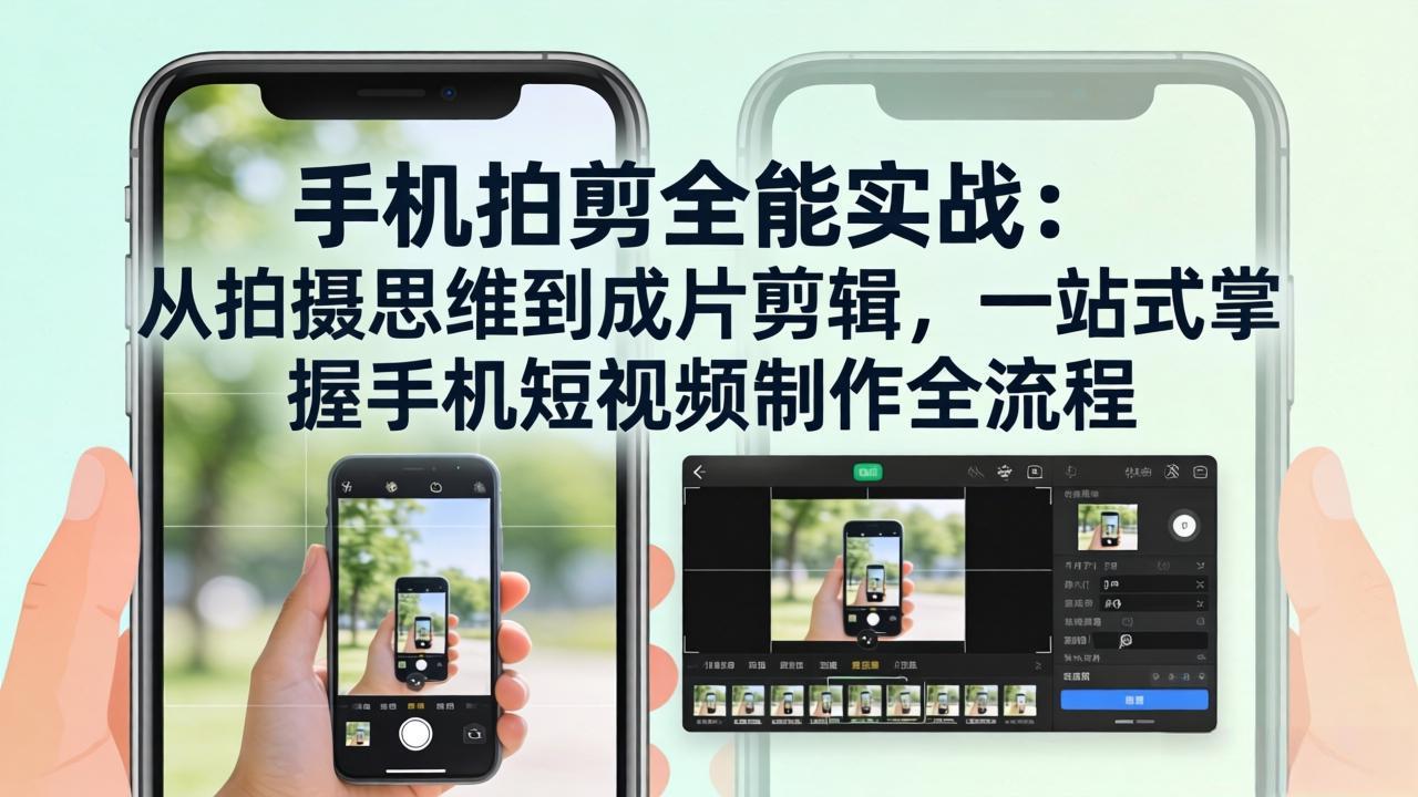 手机拍剪全能实战:从拍摄思维到成片剪辑,一站式掌握手机短视频制作全流程-识享社
