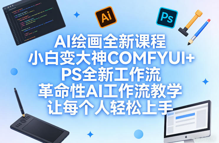 AI绘画全新课程，小白变大神COMFYUI+PS全新工作流，革命性AI工作流教学，让每个人轻松上手-识享社