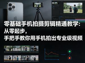 零基础手机拍摄剪辑精通教学：从零起步，手把手教你用手机拍出专业级视频-识享社