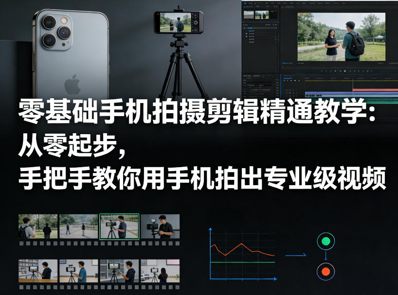 零基础手机拍摄剪辑精通教学:从零起步,手把手教你用手机拍出专业级视频-识享社