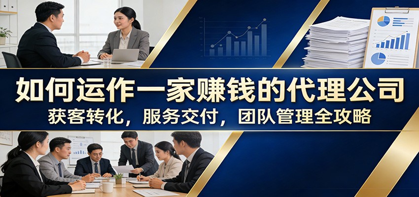 图片[1]-如何运作一家赚钱的代理公司：获客转化，服务交付，团队管理全攻略-识享社