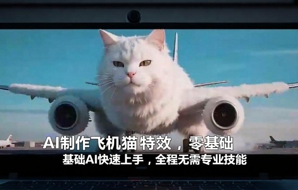 AI制作飞机猫特效,零基础AI快速上手,全程无需专业技能-识享社