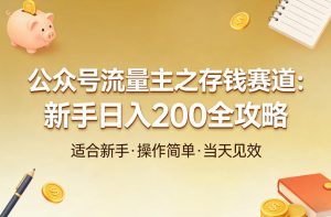 公众号流量主之存钱赛道，贴合当下需求，适合新手，一天收益2张-识享社