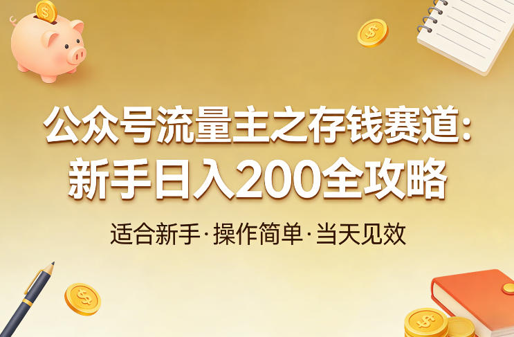 公众号流量主之存钱赛道,贴合当下需求,适合新手,一天收益2张-识享社
