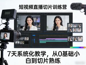 短视频直播切片训练营，7天系统化教学，从0基础小白到切片熟练-识享社