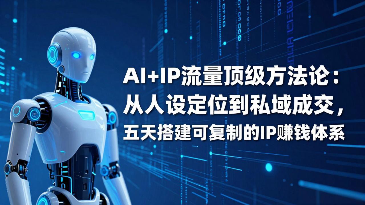 AI+IP顶级方法论:从人设定位到私域成交,五天搭建可复制的IP赚钱体系-识享社