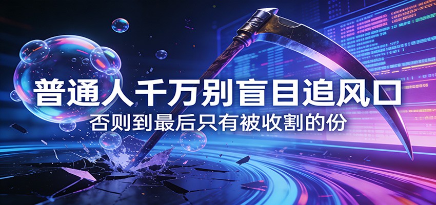 付费文章《通人千万别盲目追风口》否则到最后只有被收割的份-识享社