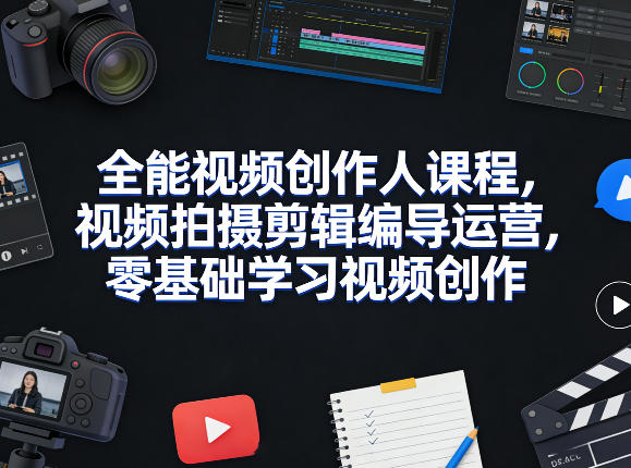 全能视频创作人课程,视频拍摄剪辑编导运营,零基础学习视频创作(更新2026年3月)-识享社