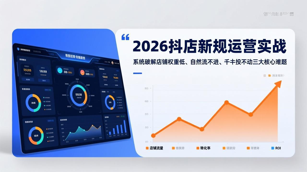 2026抖店新规运营实战:系统破解店铺权重低、自然流不进、千川投不动三大核心难题-识享社