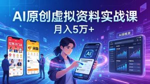 AI原创虚拟资料实战课:2026新机会,小红书闲鱼开店,普通人用AI轻松变现,月入5万+-识享社