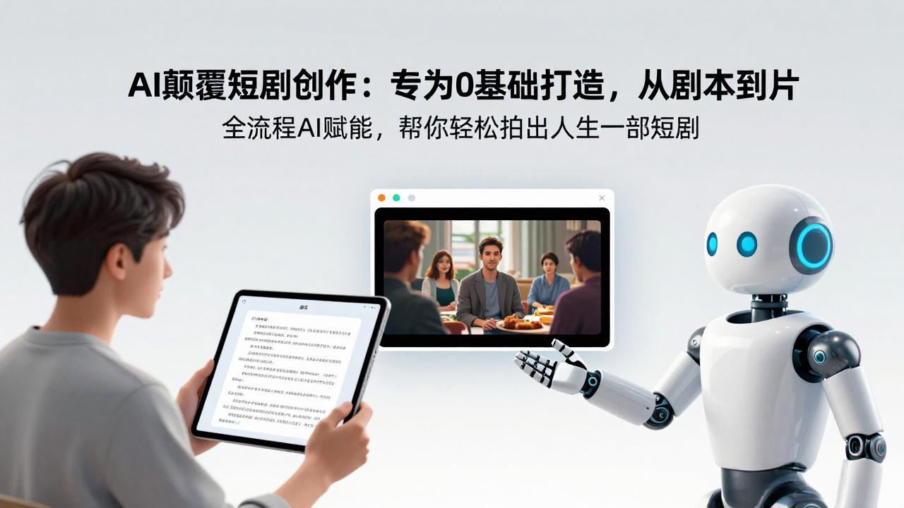 AI颠覆短剧创作：专为0基础打造，从剧本到成片全流程AI赋能，帮你轻松拍出人生第一部短剧-识享社
